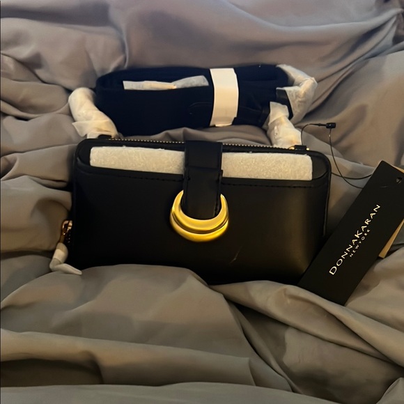 Donna Karan Handbags - Donna Karan Black Crossbody Bag with Gold Accents